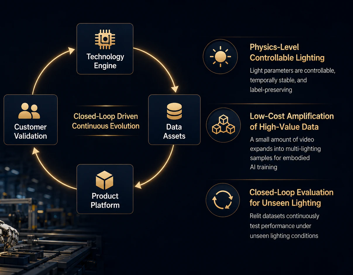 Bloomi Robotics closed loop connecting technology, data assets, product platform, and customer validation
